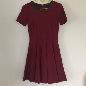 Madewell A-line Dress w/ Leather Trim
